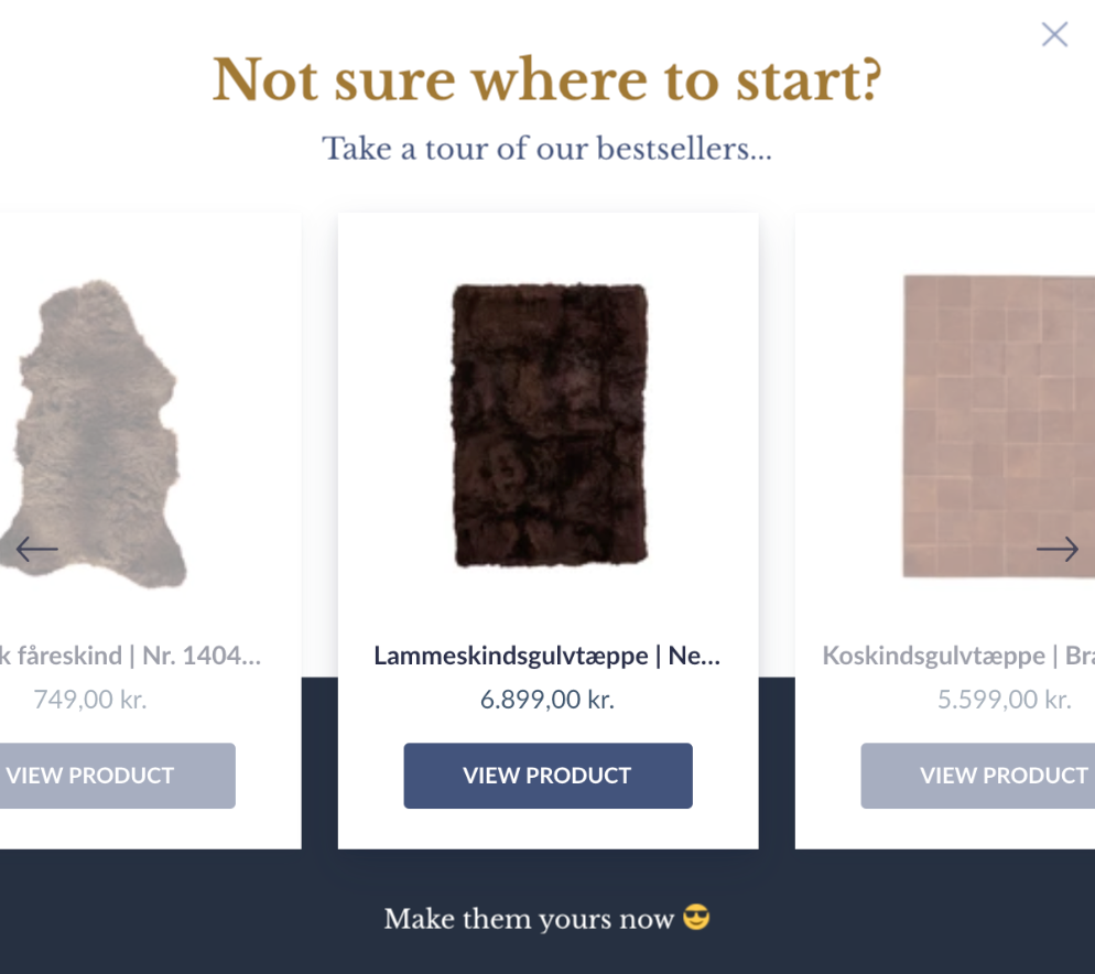 Product Recommendation popup