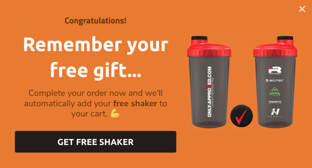 Falby shop Free gift popup 