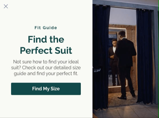 find my size guide popup