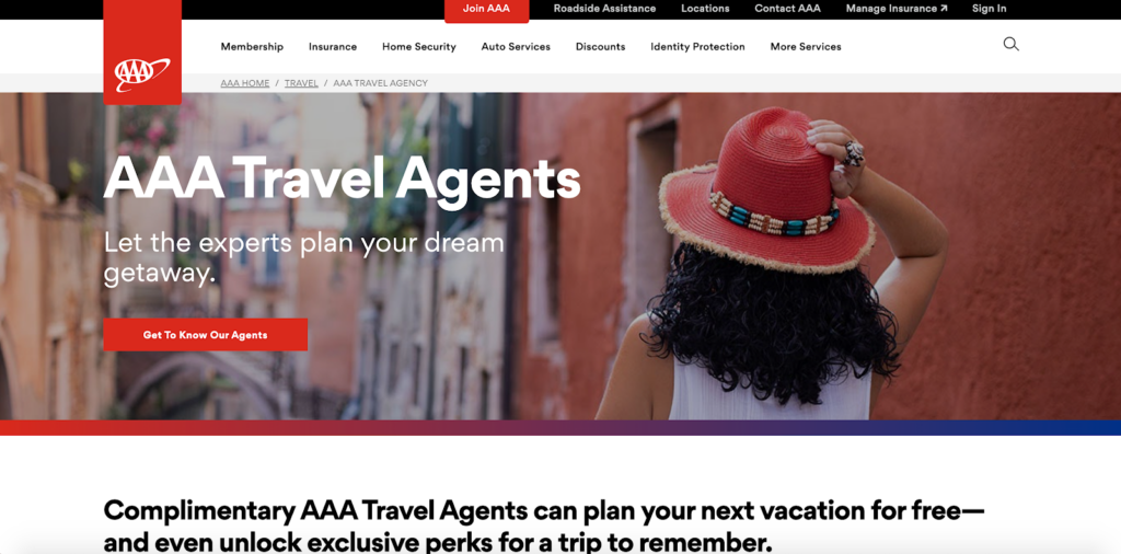AAA Travel popup visitors location