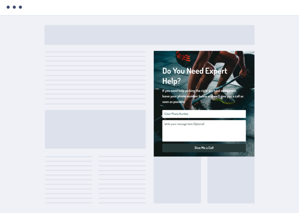 contact form popup