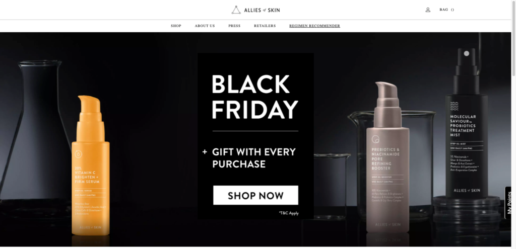 Allies of Skin Black Friday Pop Up