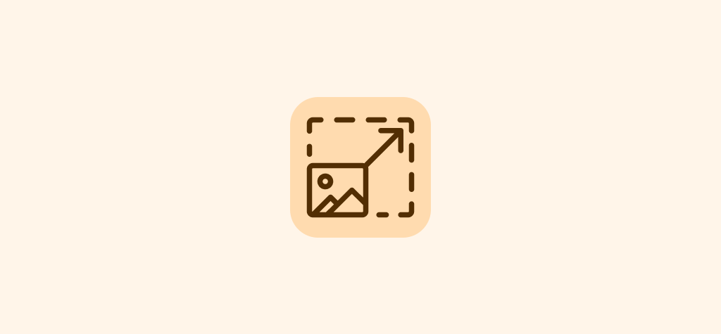 Image Resizer Icon showing a framed picture with outward-pointing arrows.