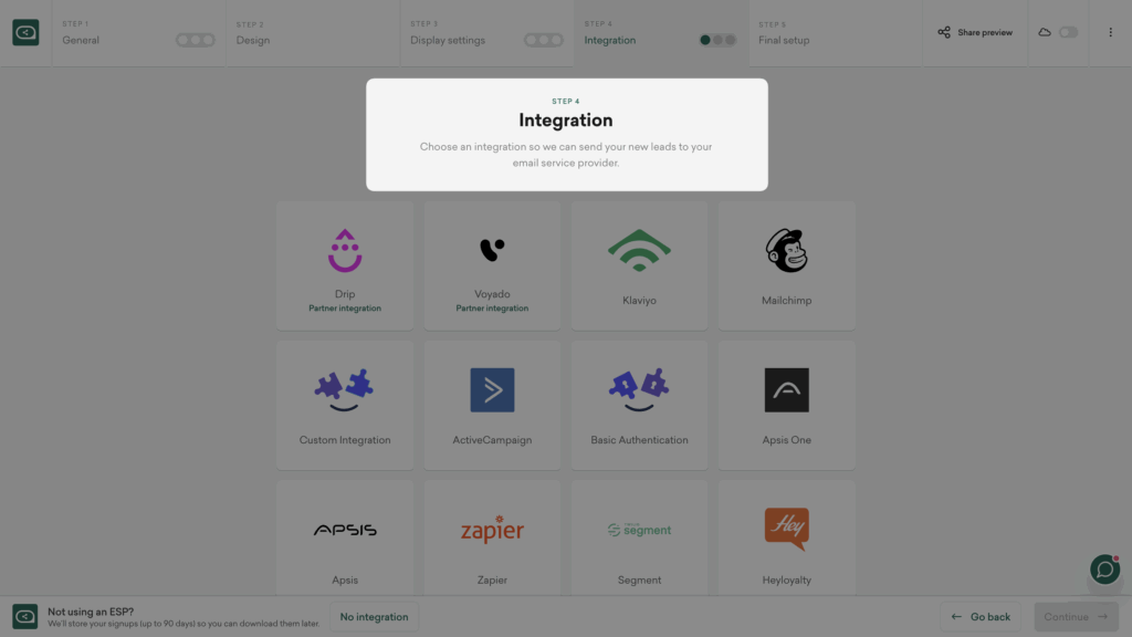 Integrate your Black Friday SMS and email popup with your marketing tool