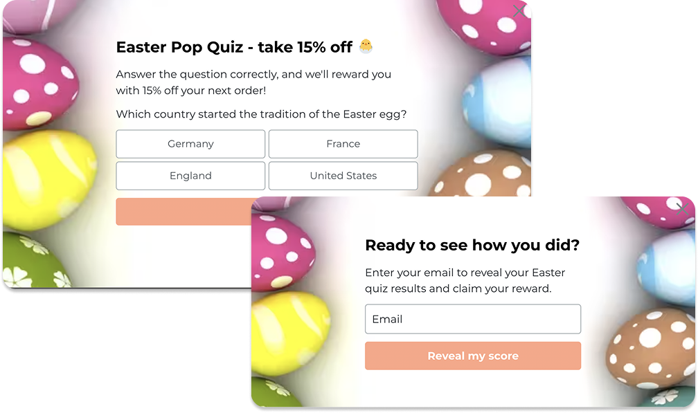 Easter quiz popup