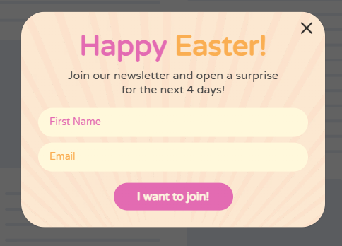 Easter Popup for Email Collection