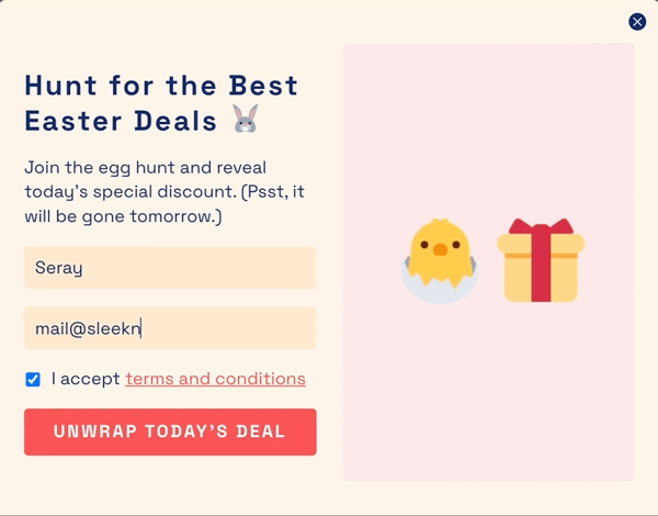 Easter Daily Deals Popup