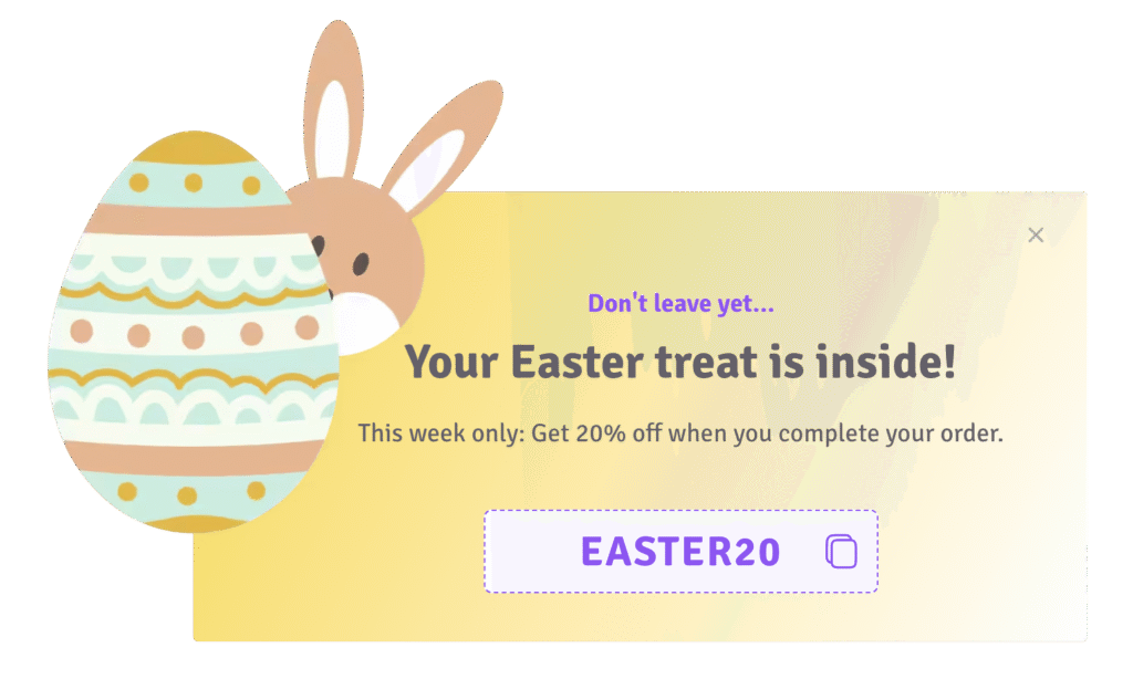 Easter exit intent popup