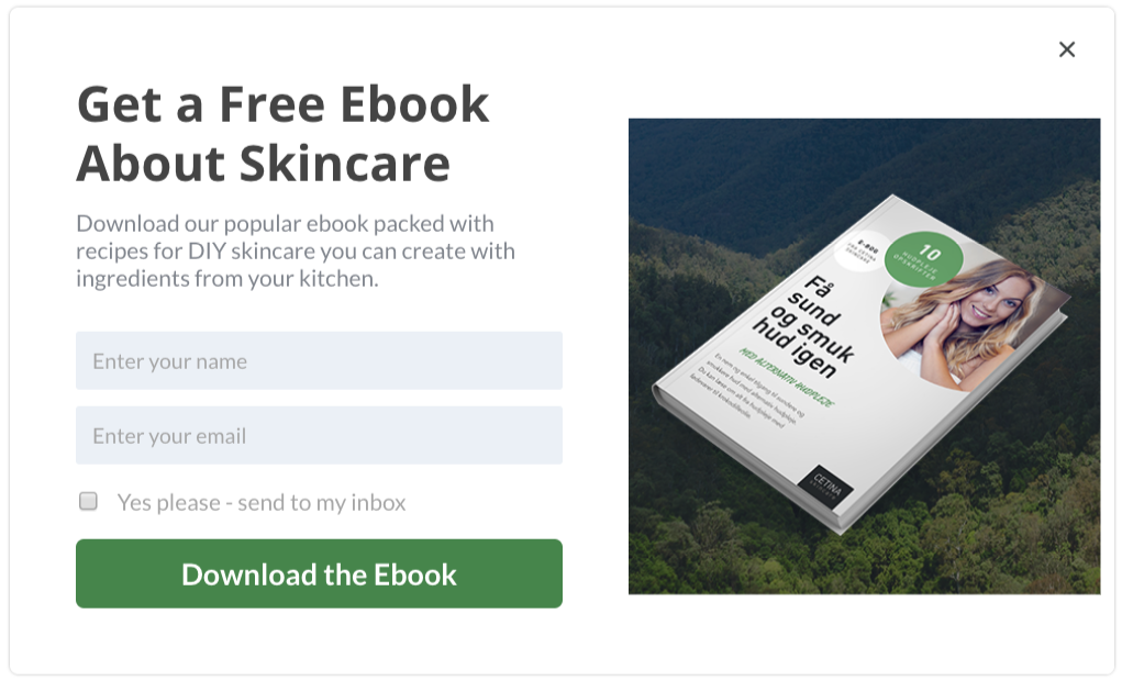 Cetina Skincare Content Upgrade Lead Magnet