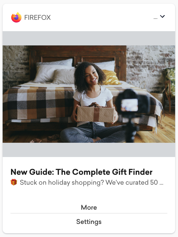 gift guide content web push notification type