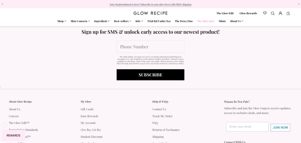 glow recipe product launch lead magnet