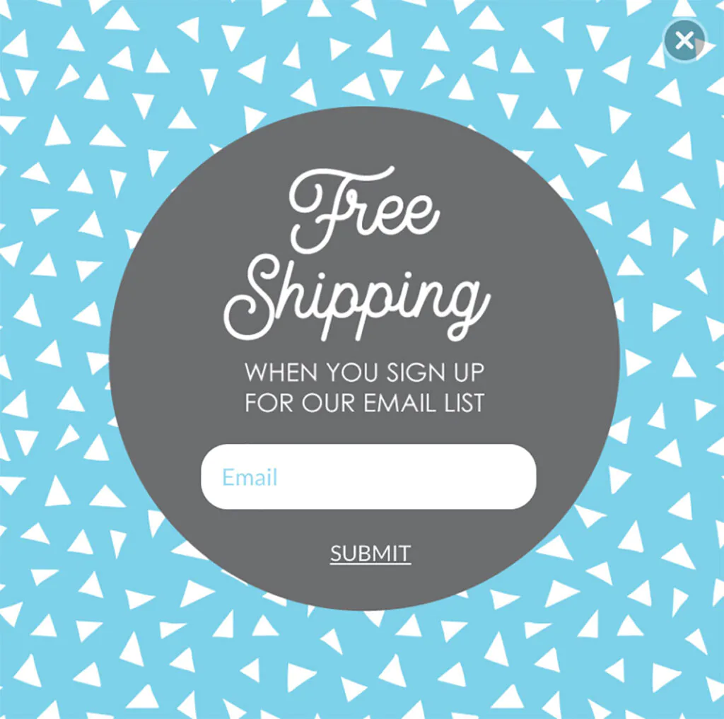 Pipsy free shipping lead magnet