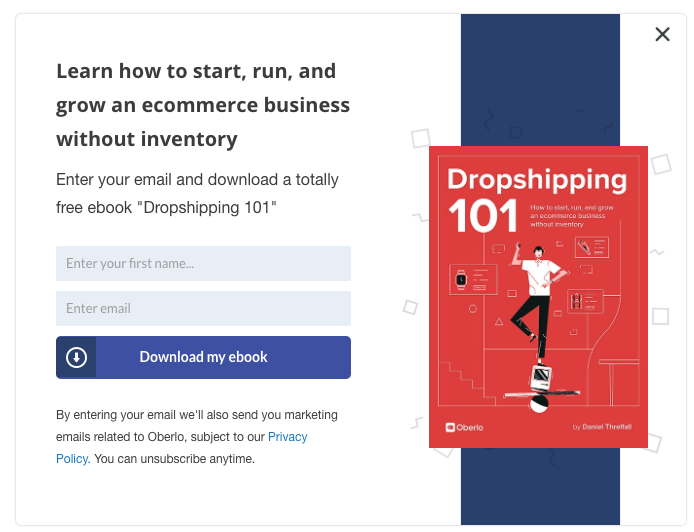 Oberlo lead magnet ebook
