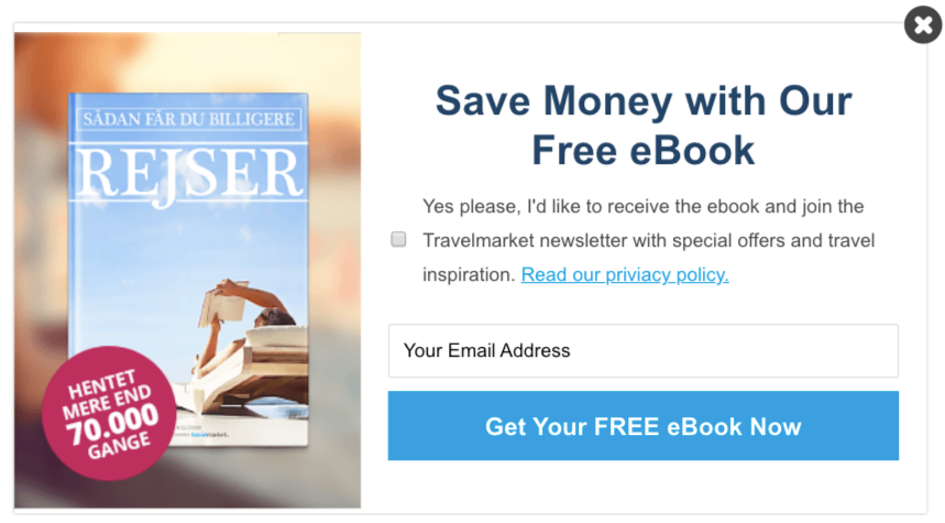 Travelmarket Ebook lead magnet