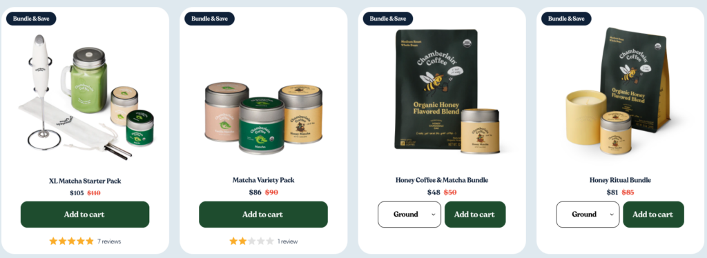 Chamberlain coffee bundles focusing on price savings