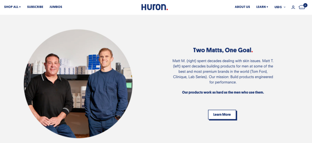 Huron founders featured on the homepage