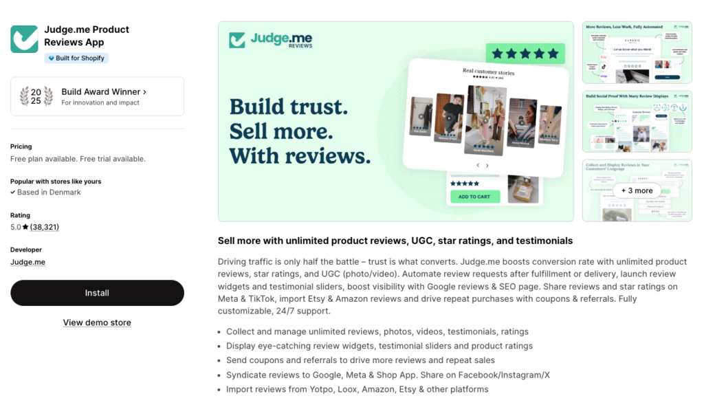 Judge.me Shopify App