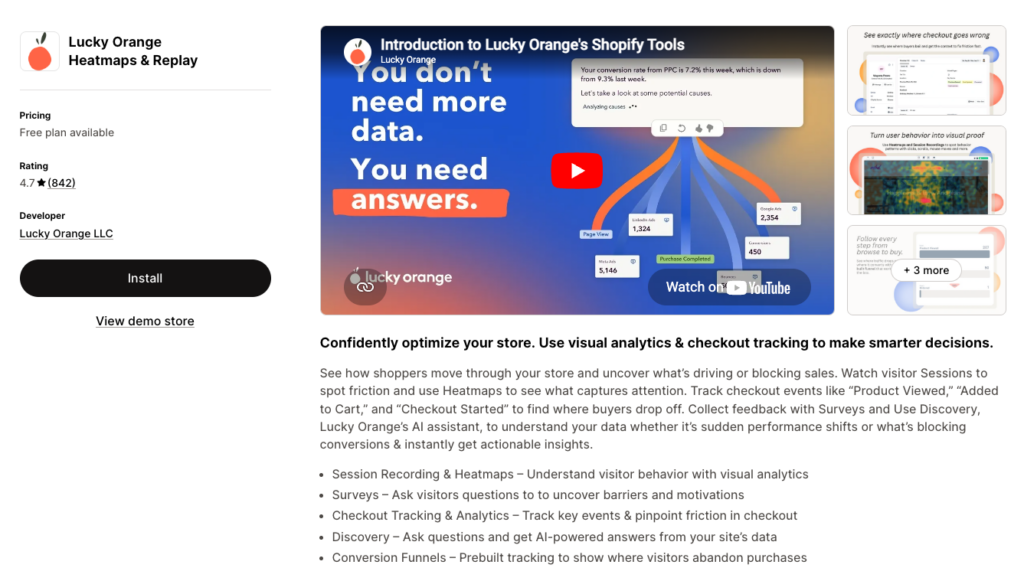 Lucky Orange Shopify App