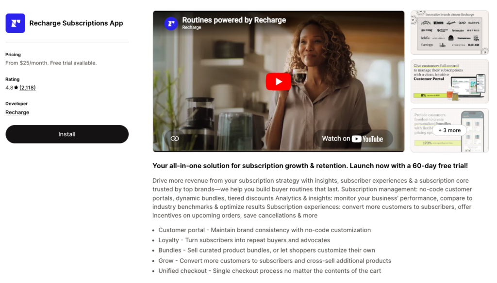 Recharge Shopify App