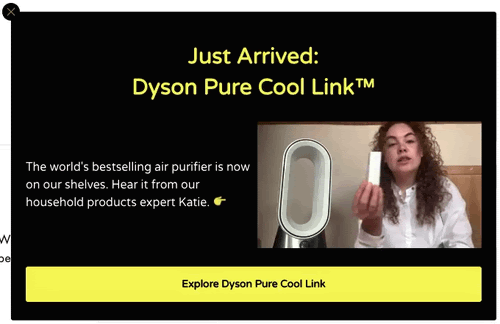Video embed on popup example.