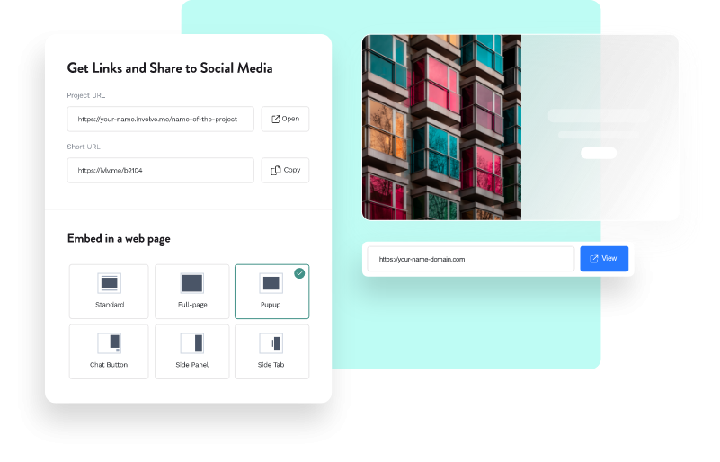 Involve.me quiz builder dashboard.