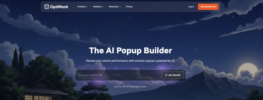 OptiMonk homepage and personalization dashboard