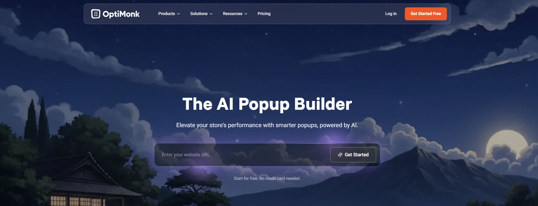 The list bulding tool OptiMonk's homepage and personalization dashboard