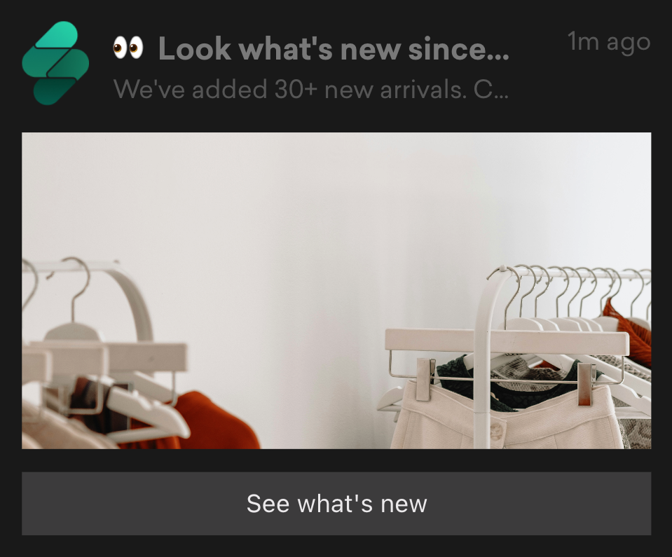 Win-back web push notification example re-engaging a lapsed subscriber