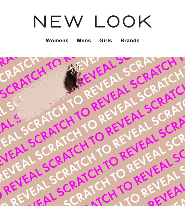New Look scratch-to-reveal email gamification marketing example