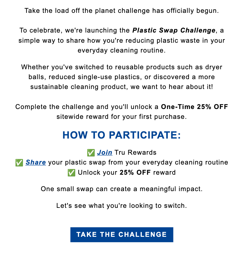 Tru Earth Plastic Swap Challenge gamification marketing example