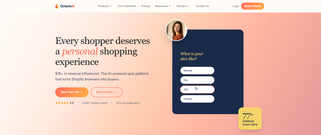 Octane AI homepage
